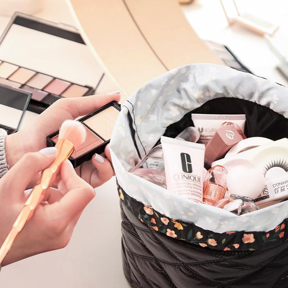 Travel Drawstring Cosmetic Storage Barrel Bag