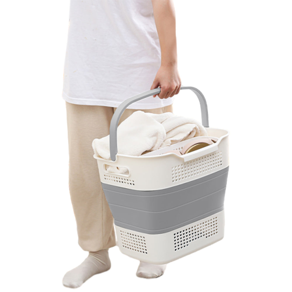35L Collapsible Laundry Basket Clothes Hamper Washing Cleaning Organizer Bin
