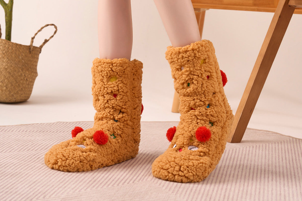 Women's Sherpa Fleece Slipper Socks Cozy Indoor Socks Warm Plush Socks
