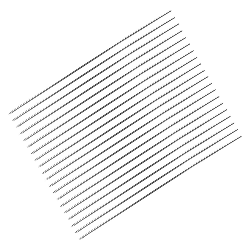 20 Pack 304 Stainless Steel BBQ Skewers Flat or Round Easy Clean
