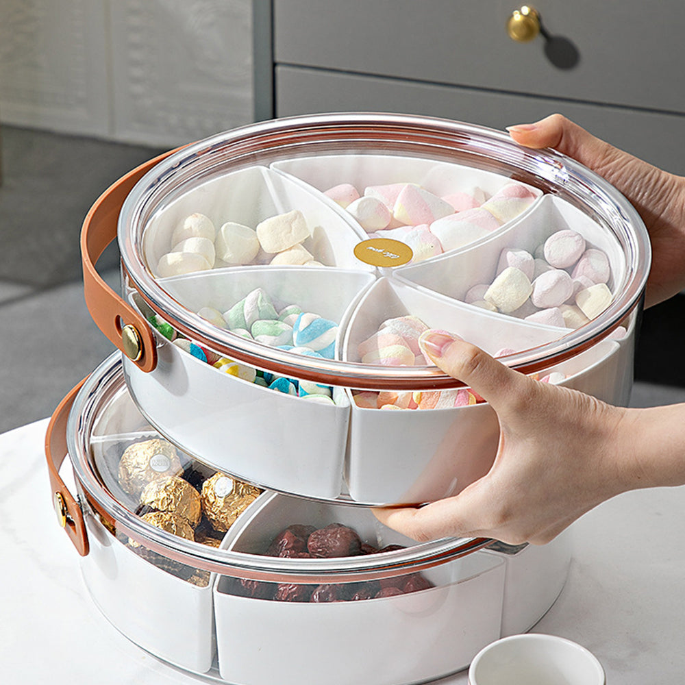 Divided Serving Tray with Lid and Handle Snack Platter Organizer