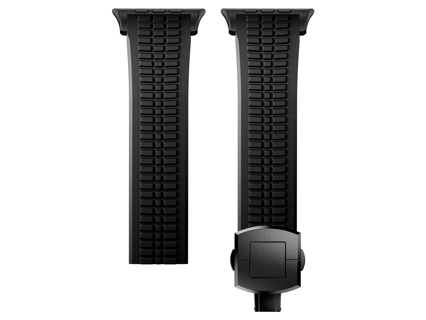 Men's Rubber Watch Band Compatible with Apple Watch Folding Buckle 42 44 45 46 49mm