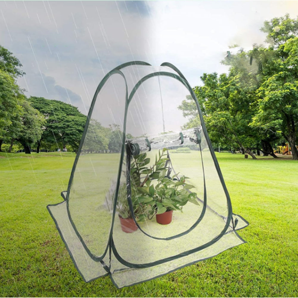 2Pcs 70x70x80cm Pop-up Greenhouse Cover Transparent PVC Mini Small Grow Plant House Tent