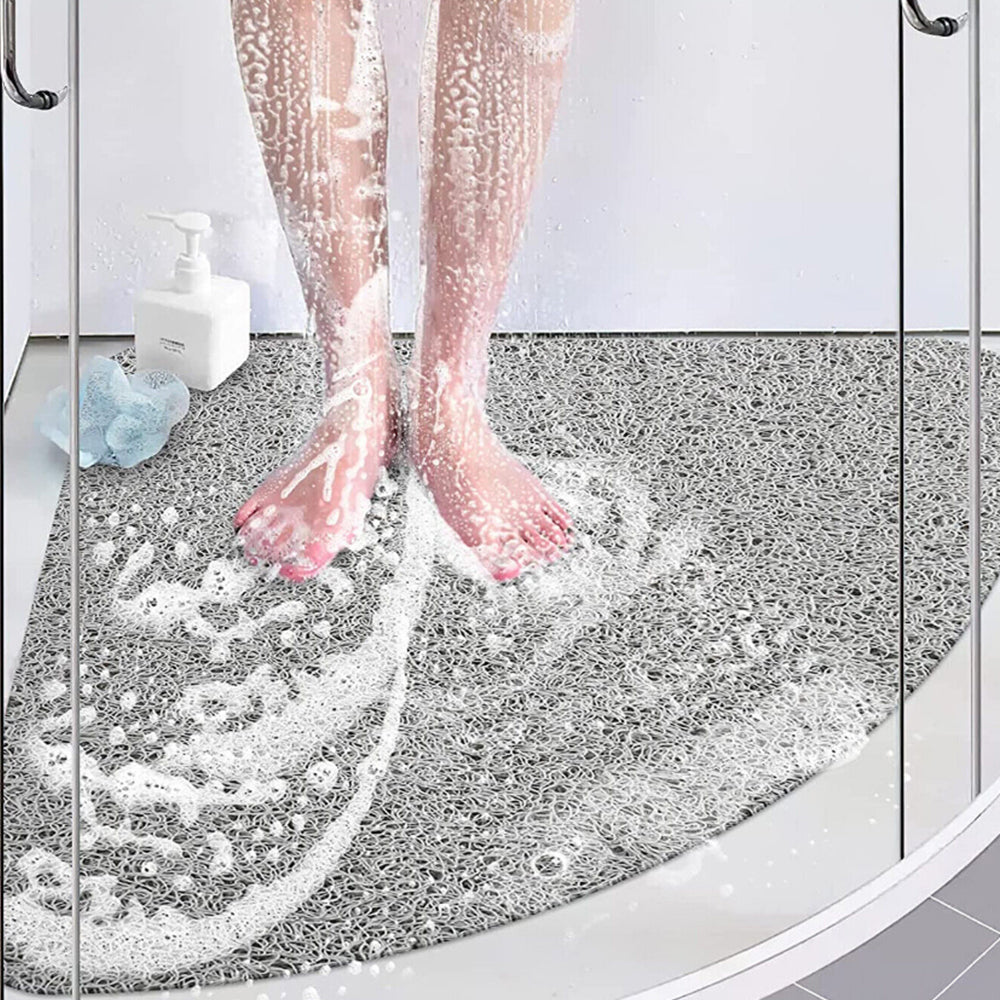 Sector PVC Anti Slip Loofah Absorbent Quick Drying Shower Mat