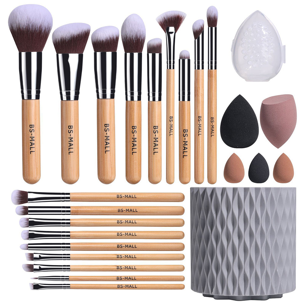 18Pcs Makeup Brushes Set with Makeup Sponges and Storage Bucket