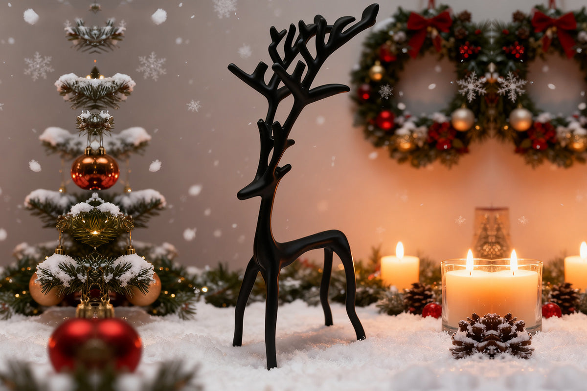 Christmas Reindeer Figurines Centerpieces Reindeer Decor for Coffee Table Fireplace