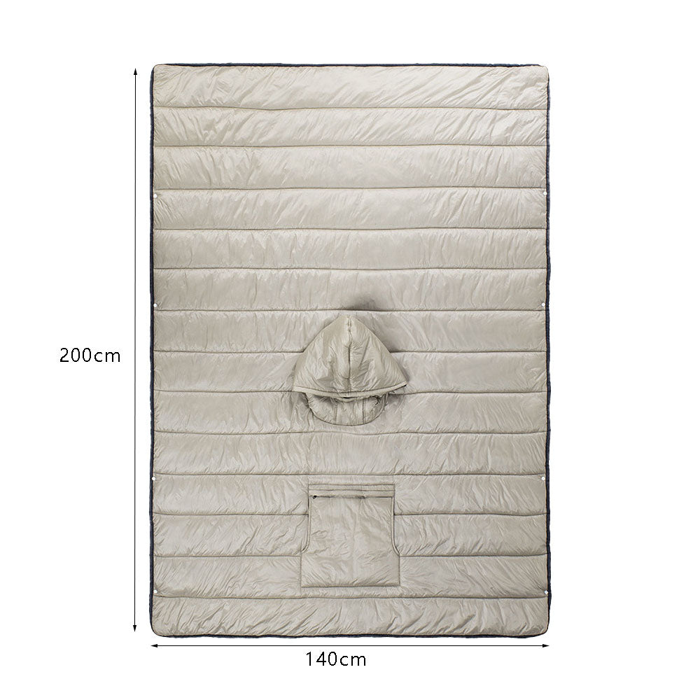 Camp Thermal Poncho Sleeping Bag Wearable Hooded Blanket