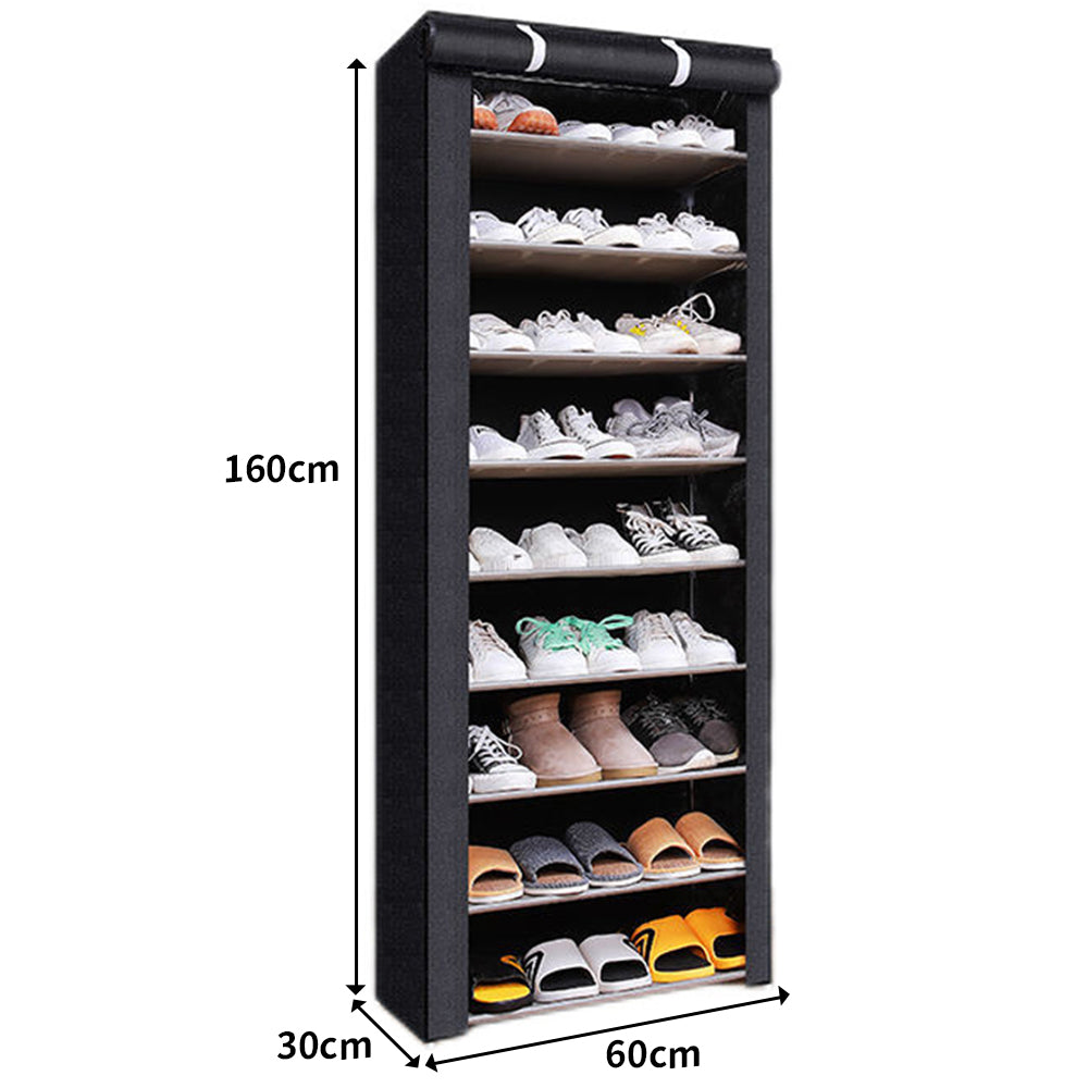 10-Layer Portable Shoe Storage Rack Cabinet