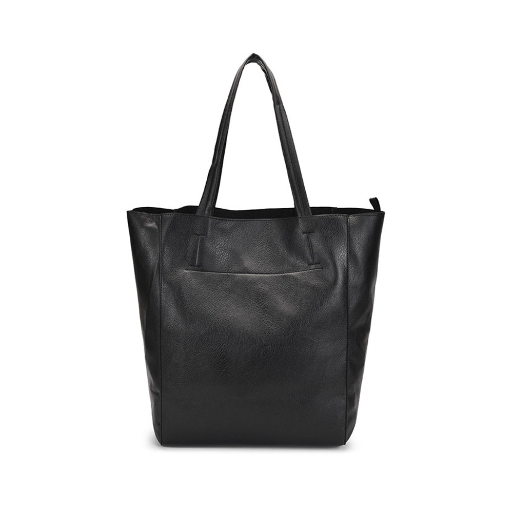 PU Leather Oversized Tote Bag with Internal Cosmetic Bag