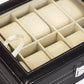 6/10/12 Grids PU Leather Watch Box Organizer Display Case with Lock