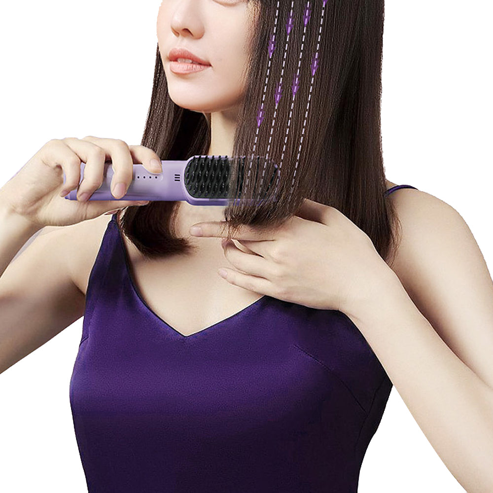Portable Mini Rechargeable Hair Straightener Negative Ion Straightening Comb