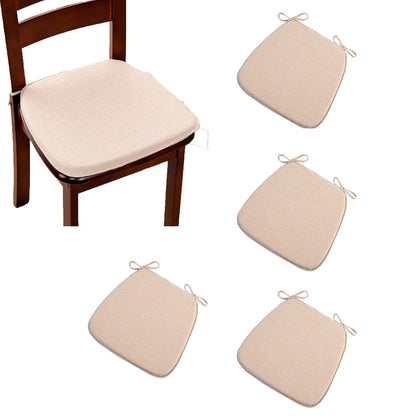 4Pcs Hoof-Shape Non-Slip Chair Cushion With Ties