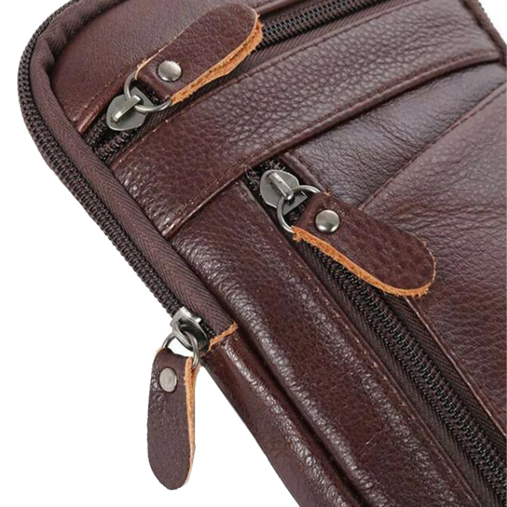 Leather Phone Pouch Crossbody Bag for Men