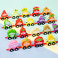 Wooden Number Train Toy Set Early Educational Toys-Fruit and Vegetable