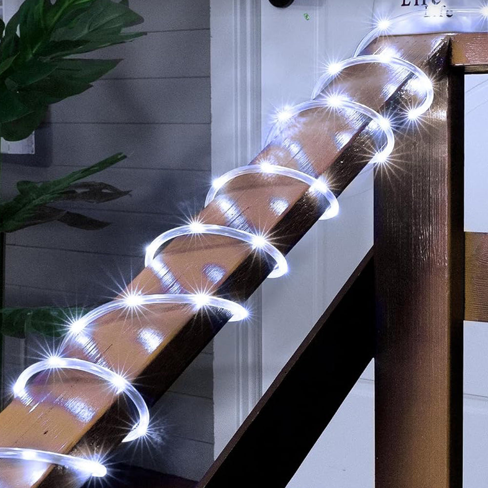 12m 100 LED Solar Rope Lights with 8 Modes for Parties and Weddings