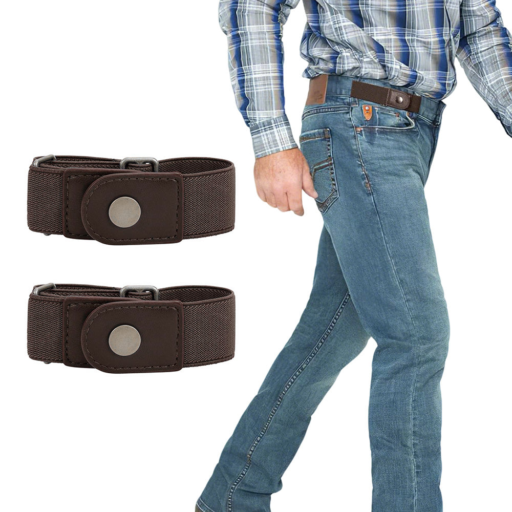 Elastic Belt Side Buckle for Jeans Pants Unisex Adults Adjustable Waistband Stretch