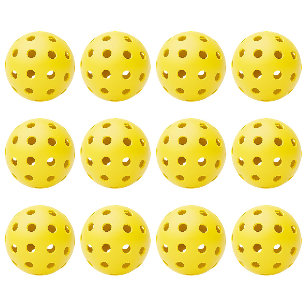 12-Pack 40-Hole Outdoor Pickleball Balls USAPA Approved Durable Pickleball Set