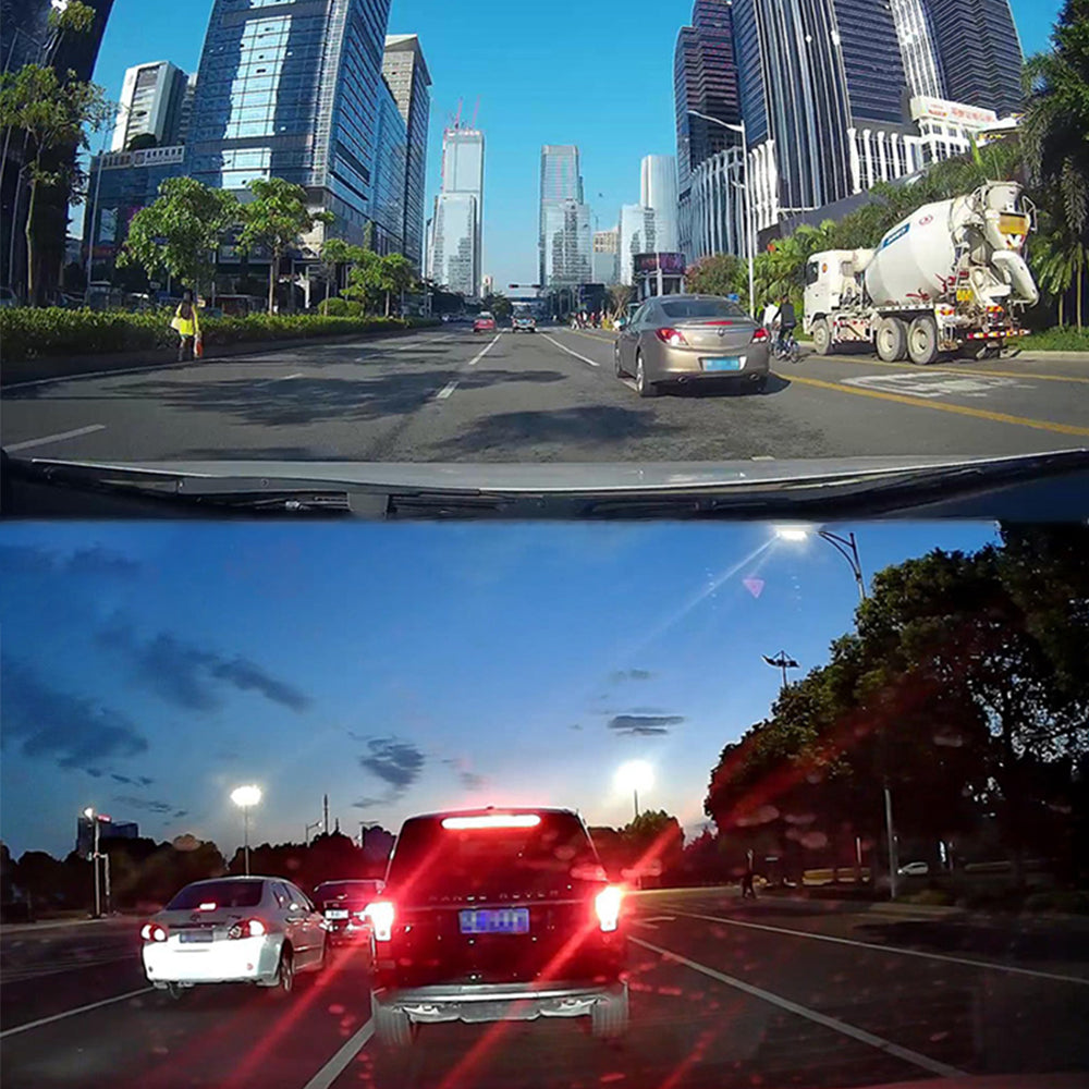 1080P Front and Rear Cameras 10 Inch Full Screen Streaming Media Dash Cam with 64GB Card