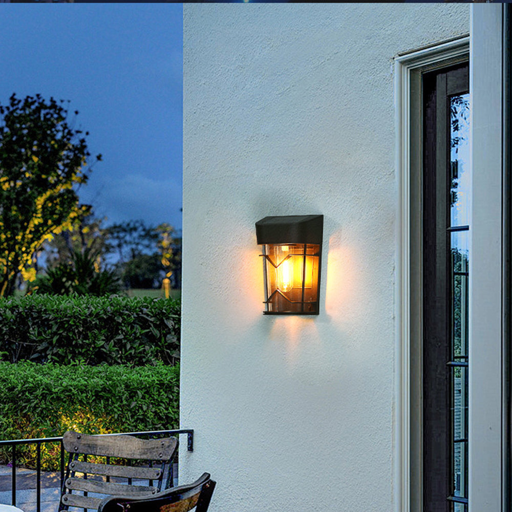 2Pcs Solar Fence Light Water-resistant Outdoor Wall Lamp