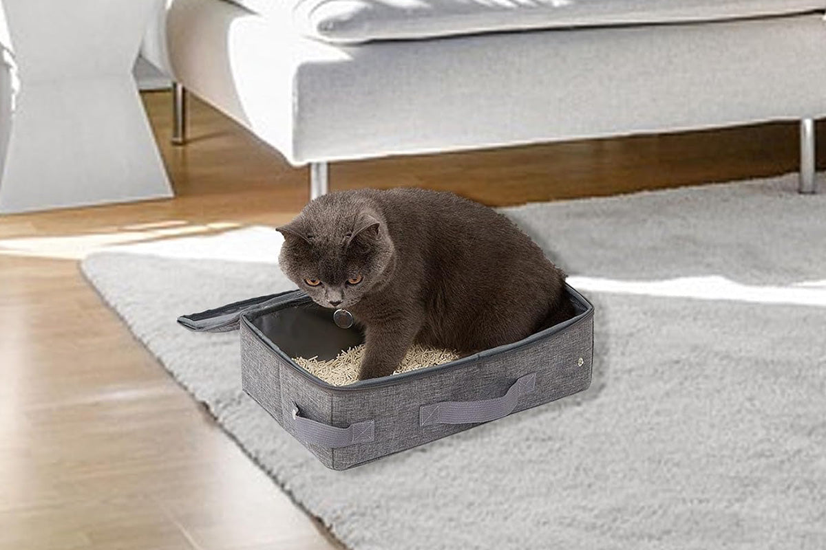 Foldable Portable Travel Litter Box for Cats Waterproof Lightweight & Easy to Clean