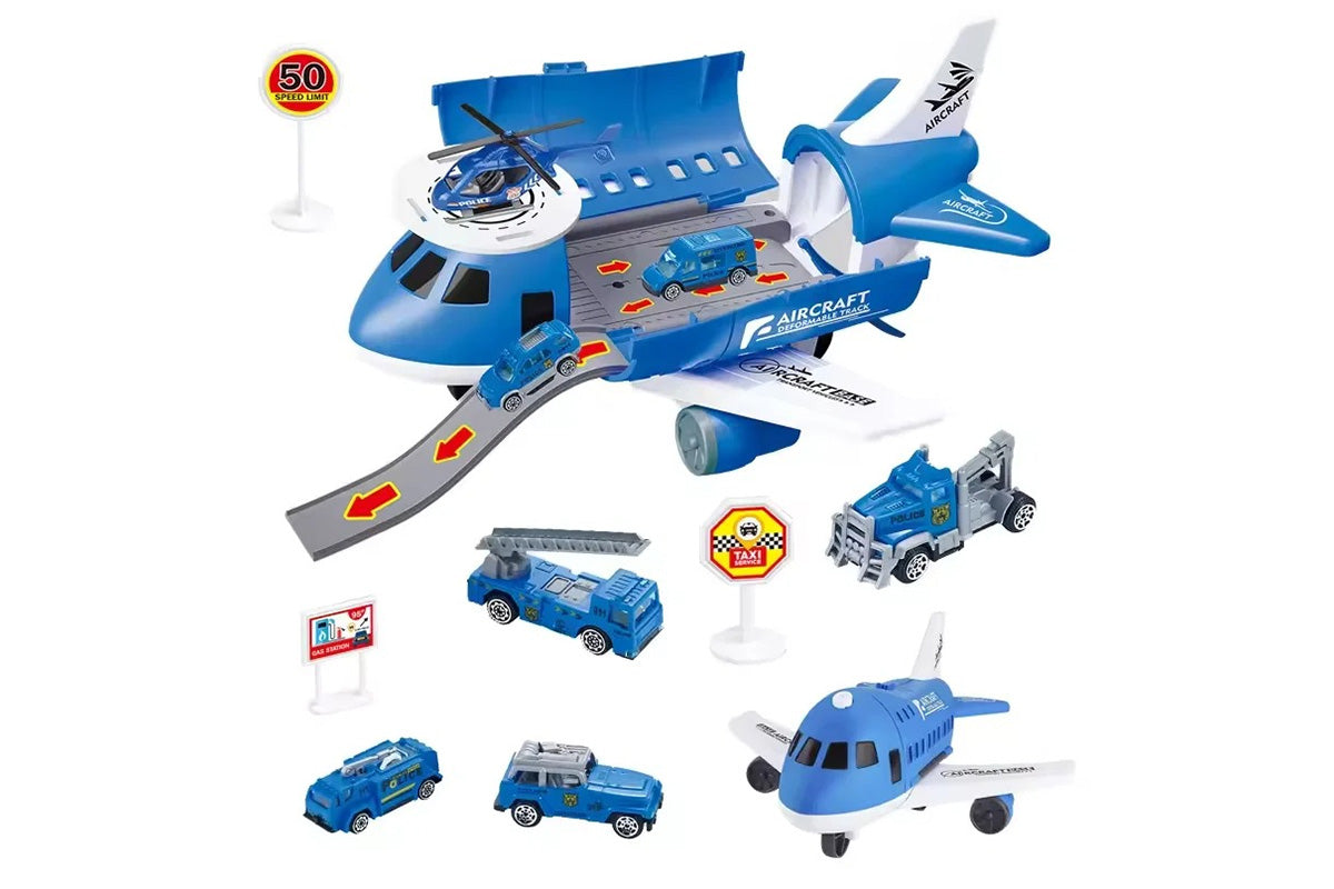 Kids Transformable Airplane Transport Playset Transformable Storage Plane Toy