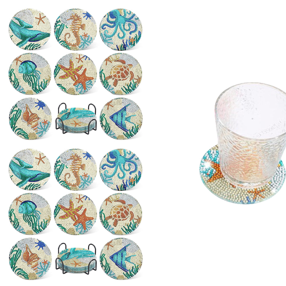 16Pcs Diamond Art Coasters Kit Diamond Painting Coasters
