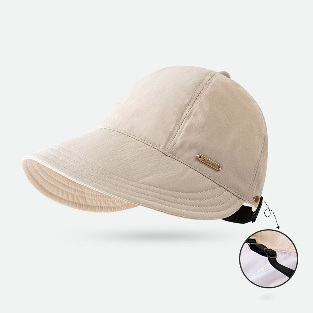 Wide Brim Quick Dry Foldable Sun Hat with Ponytail Opening and Hook