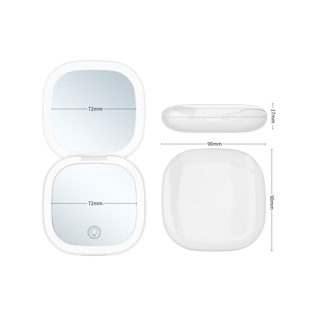 Lighted Travel Makeup Mirror with 1X/10X Magnifying Double Sided Dimmable