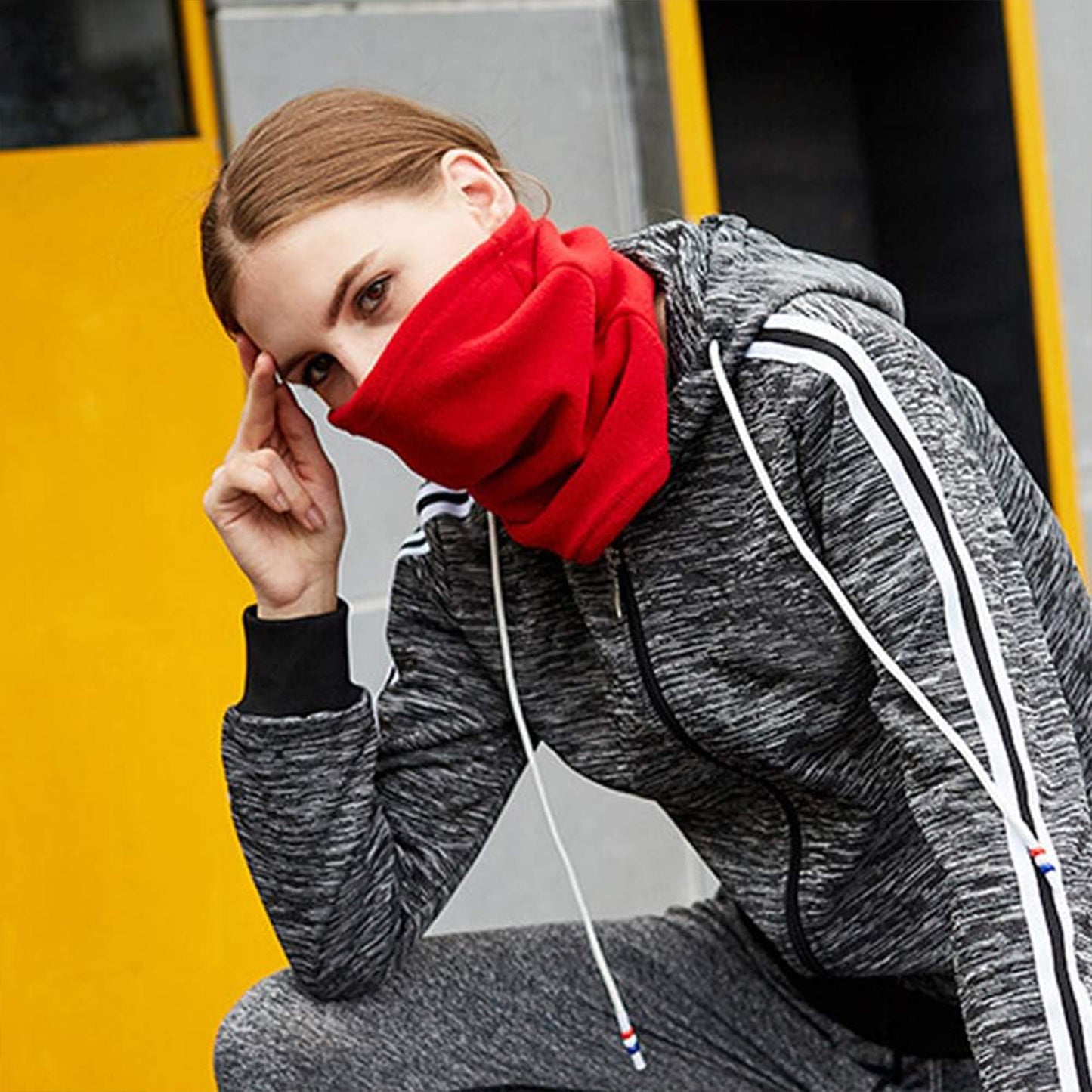 3Pcs Unisex Polar Fleece Neck Warmer 3 In 1 Multifunctional Scarf