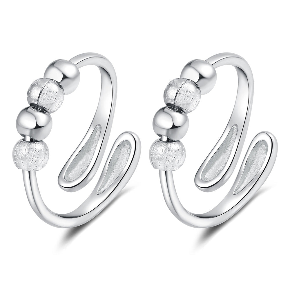2Pcs Adjustable Fidget Spinner Rings