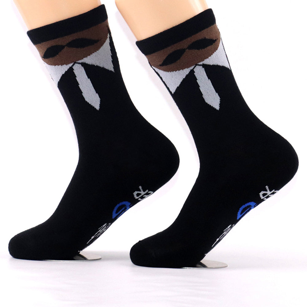 2Pairs Father's Day Funny Socks for Dad-Grey and Black