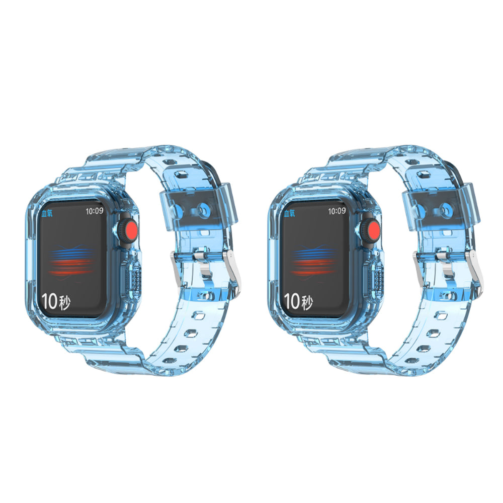 2Pcs Transparent Sports Wristband Replacement Strap for Apple Watch