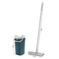 Flat Floor Mop and Bucket Set with 4 Washable Microfiber Pads