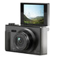 5K Digital Camera 18X Zoom Flip Screen Point and Shoot Camera with 64GB Memory Card
