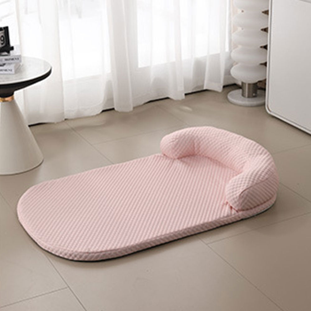 Pet Cooling Mat Memory Foam Cooling Fabric Dog Crate Bed with Pillow