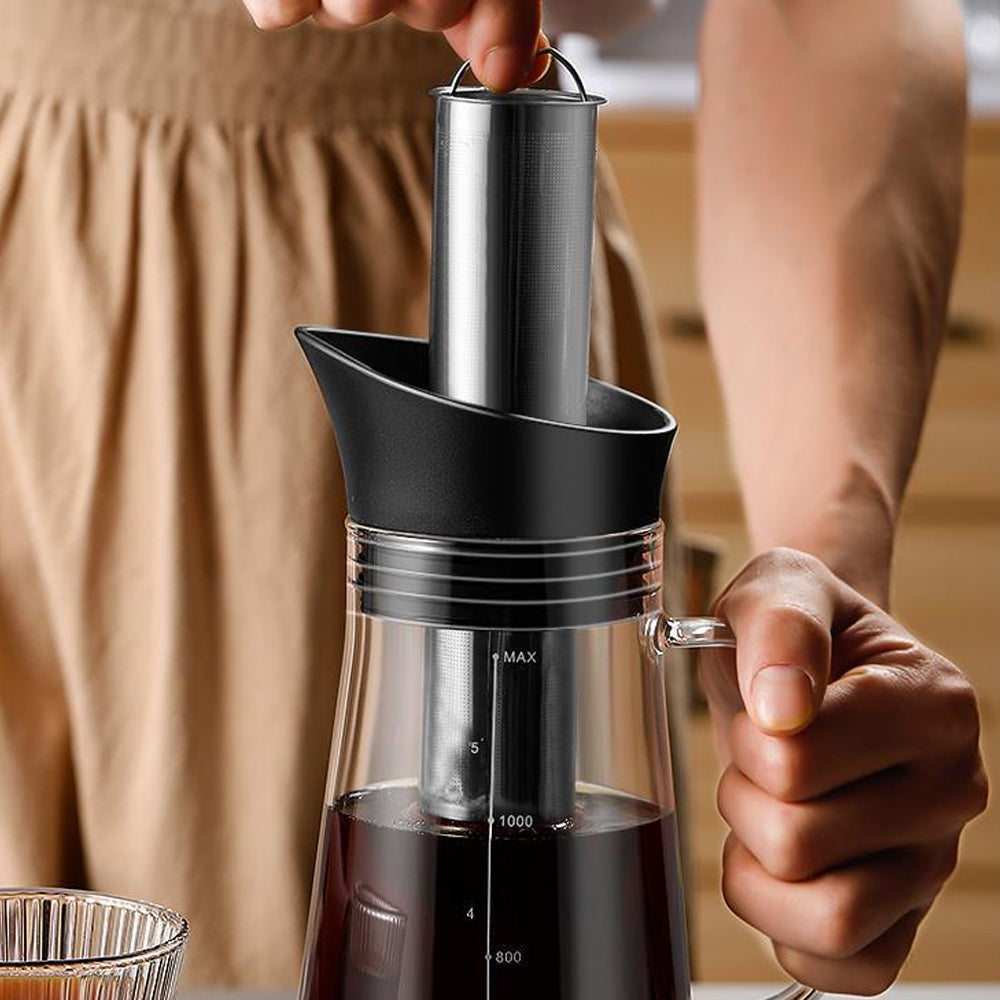 Durable Glass Cold Brew Coffee Maker with Airtight Lid