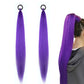 2PCS Purple Ponytail Extension With Elastic Tie Straight Sleek Wrap Around Braid