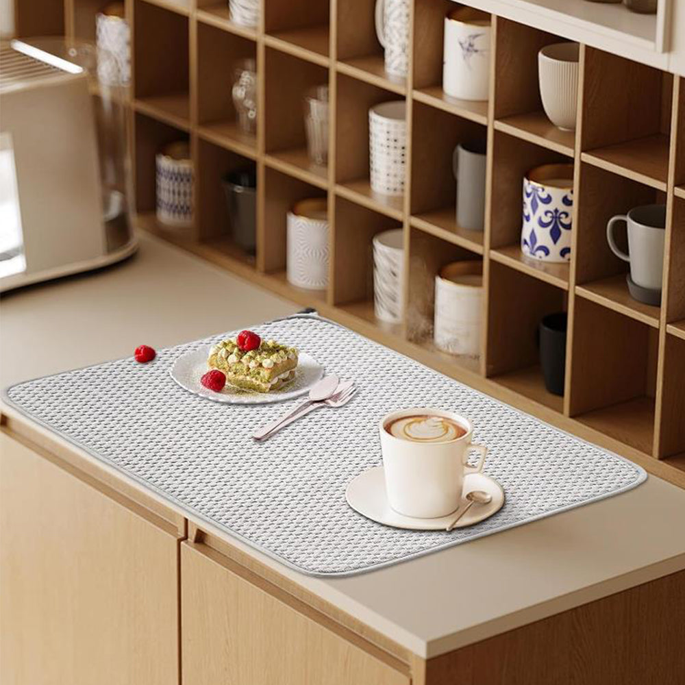 2Pcs Microfiber Dish Drying Mat for Kitchen Counter