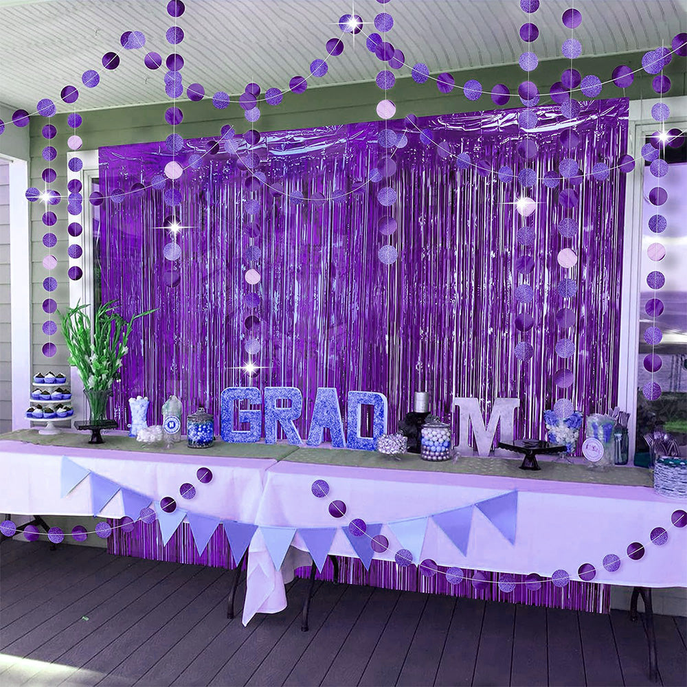 2Pcs 2m Metallic PET Foil Fringe Door Curtains for Party Backdrops