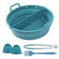 Reusable Foldable Round Silicone Air Fryer Baking Tray with Handles