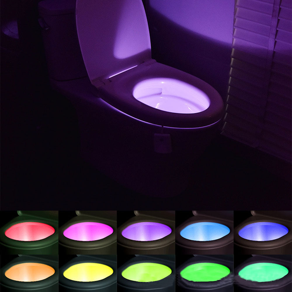 2Pcs Toilet Night Light with Star Projector Motion Sensor Activated LED Lamp