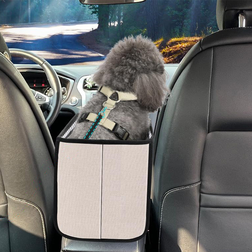 Oxford Fabric Center Console Pet Vehicle Seat Carrier for Small Dogs Cats