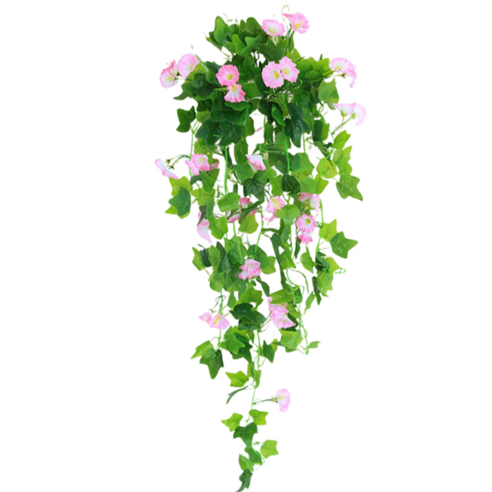 Artificial Morning Glory Vine Hanging Plant for Wall Decor