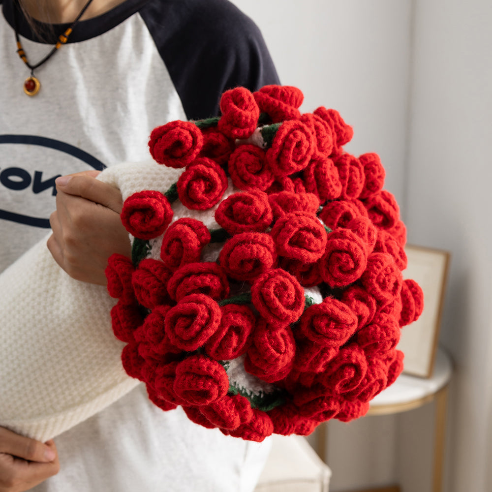 Crochet Rose Bouquet Throw Blanket Handmade-Style 1
