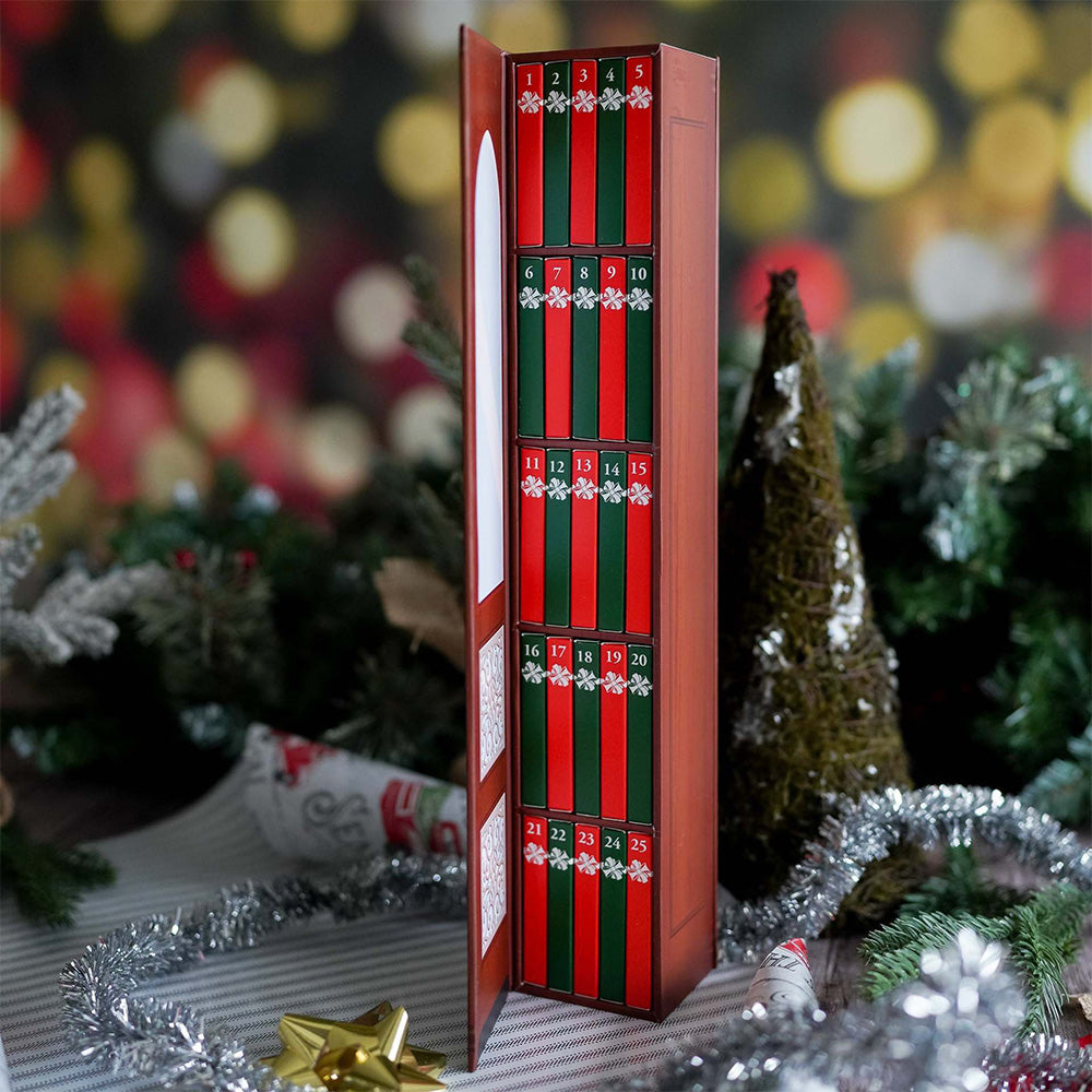 Mini Book Advent Calendar with 25 Book Ornaments for Christmas Countdown Holiday Decorations