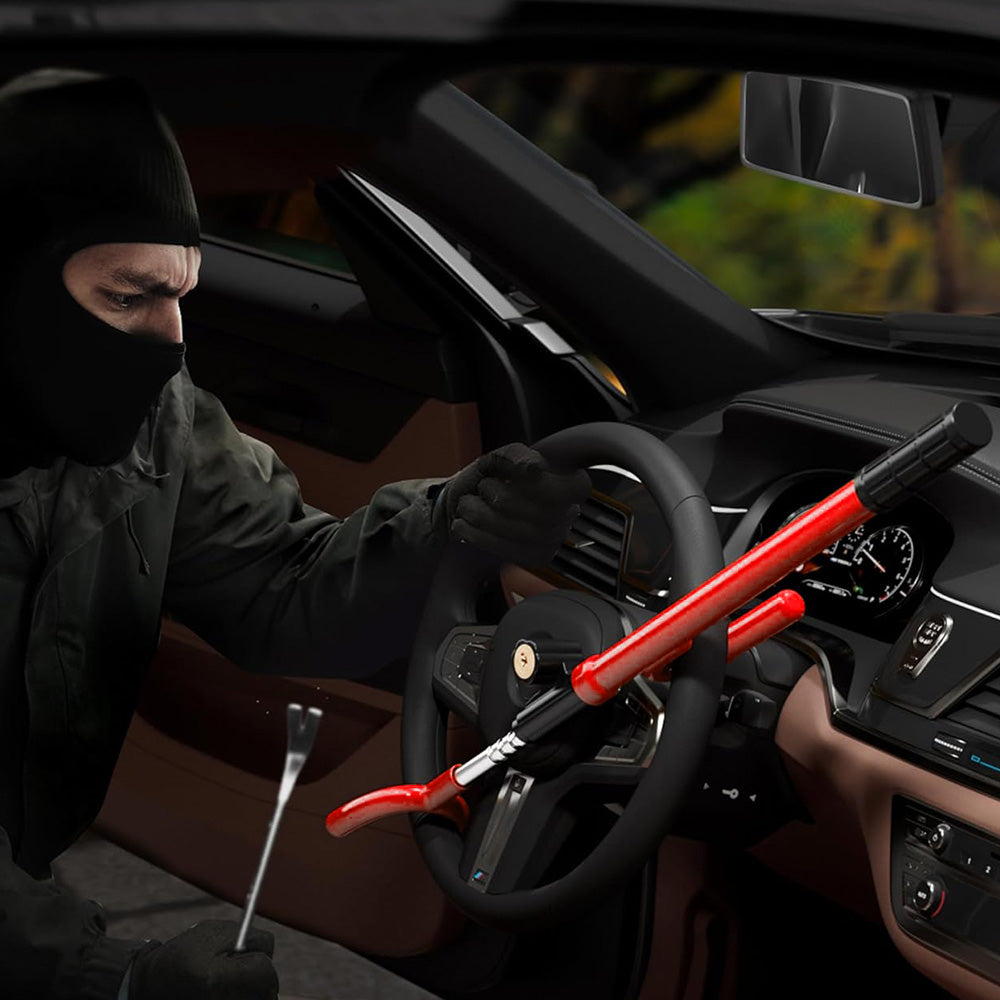 Car Steering Wheel Lock With Twin Hooks Anti Theft Device Universal Car Security Device