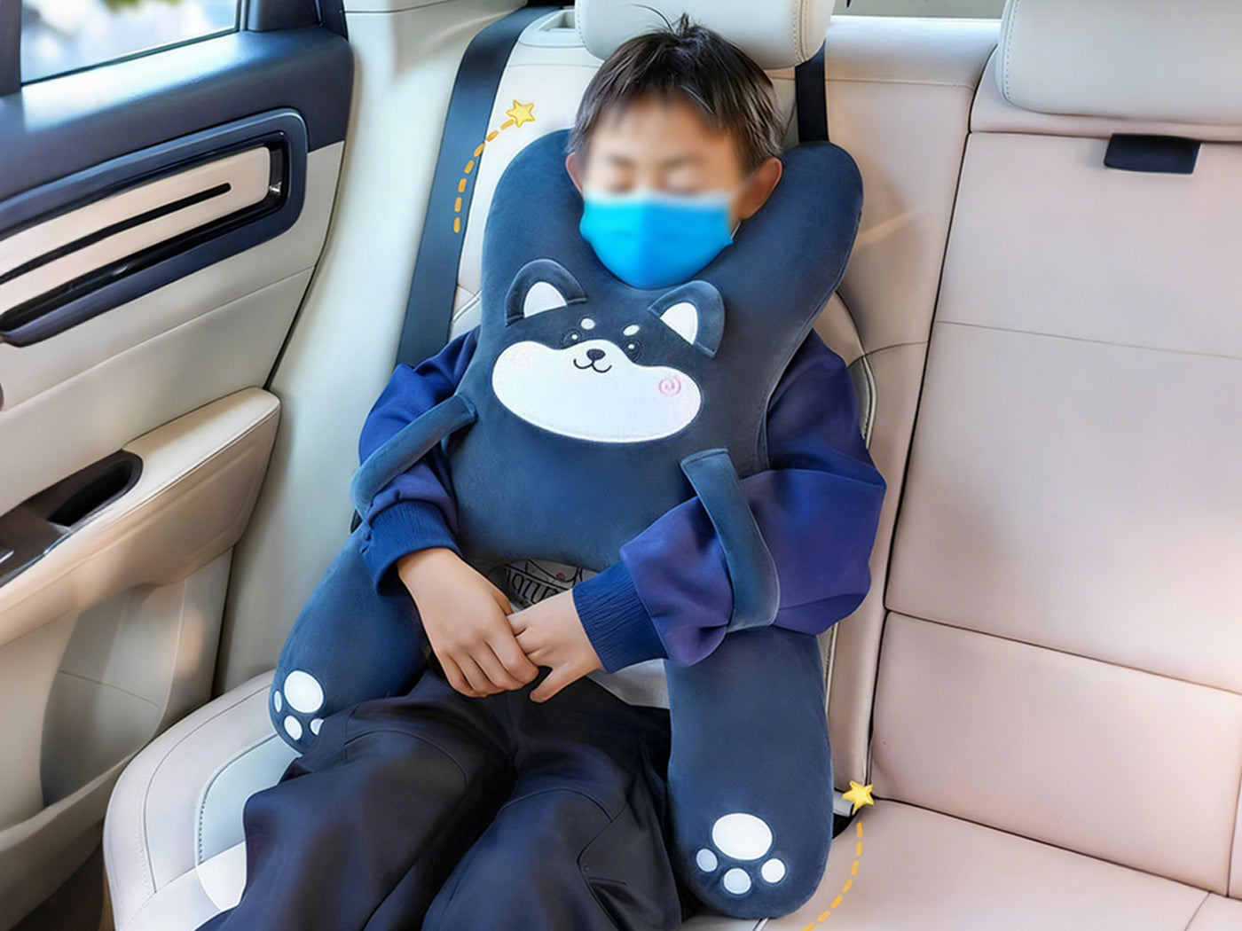 Kids Car Backseat Sleep Pillow Children Car Seat Sleeping Pillow Cushion Head Support Pillow