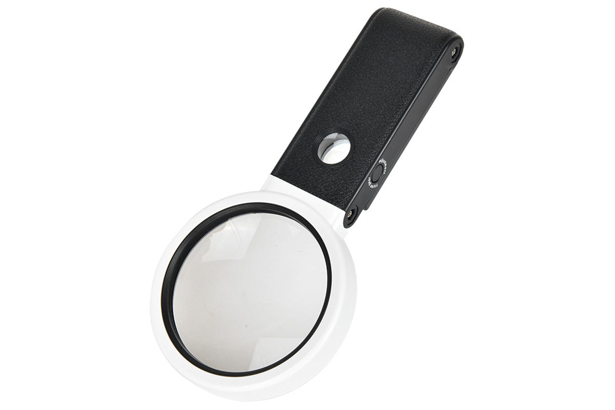 10x 25x Illuminated Folding Magnifier with Light Reading Inspection Tool