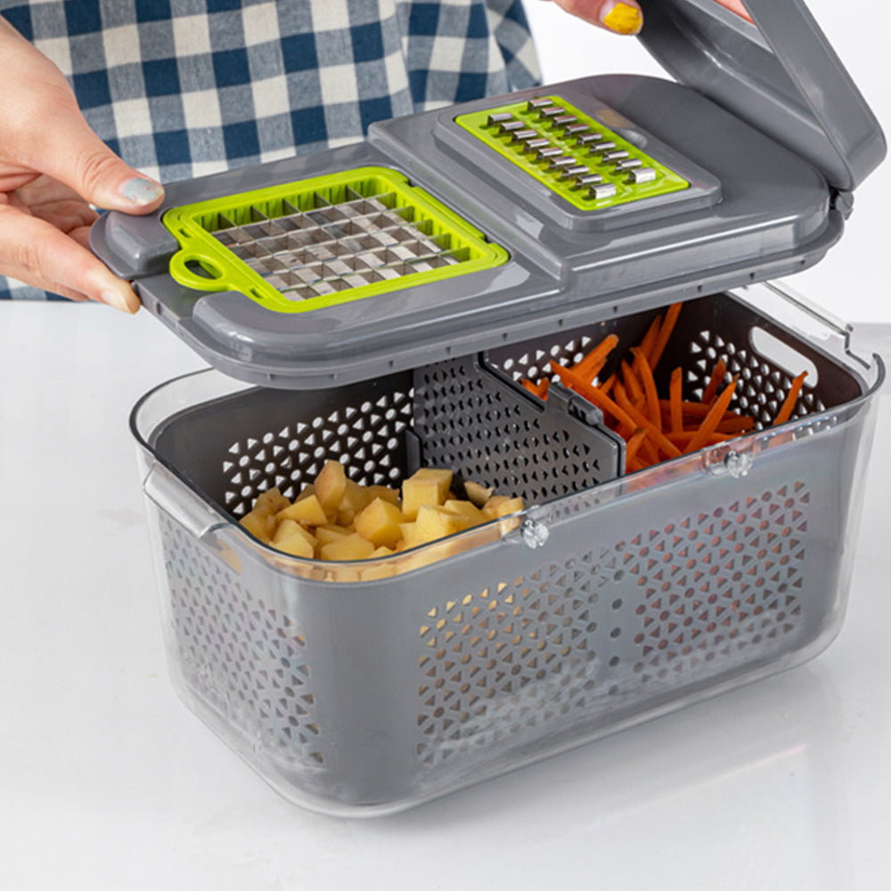 22-in-1 Vegetable Fruit Chopper Slicer with 13 Stainless Steel Blades