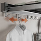 Wall Mounted Retractable Laundry Drying Rack with 6 Hooks